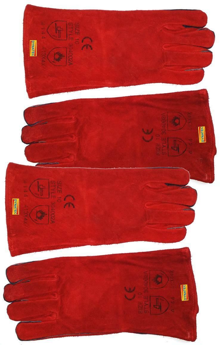 Welding Gloves 2 Pairs Log Fire Wood Burner Glove Stove Welders Gauntlet Hi Heat