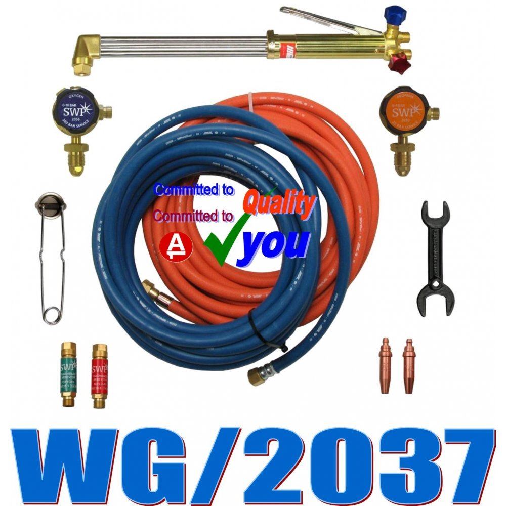 Welding Cutting Set & Gas Portable Contractors Kit Welders & 2 Regulators 4002286