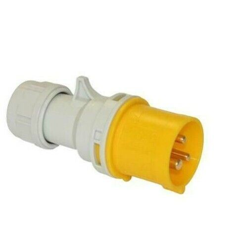 16 Amp 3 Pin Plug & Coupler Cable Trailing Site Socket 110V Garage Workshop Single Phase DX/3001744 EL/K1000