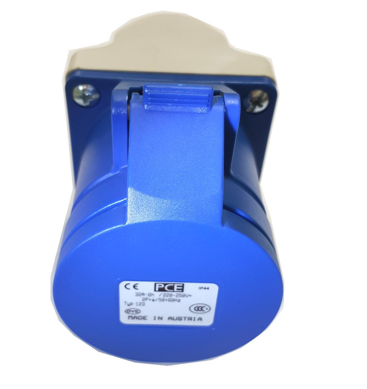 Wall Panel Mounted Panel Socket 32A 240V 32 Amp IP44 PCE 240 Volt 3001730