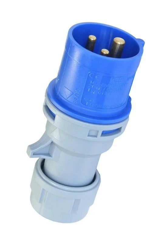 16 Amp PCE Plug Ceeform Male 16A IP44 230v 240v Blue Trailing 16 Amp Hook-up