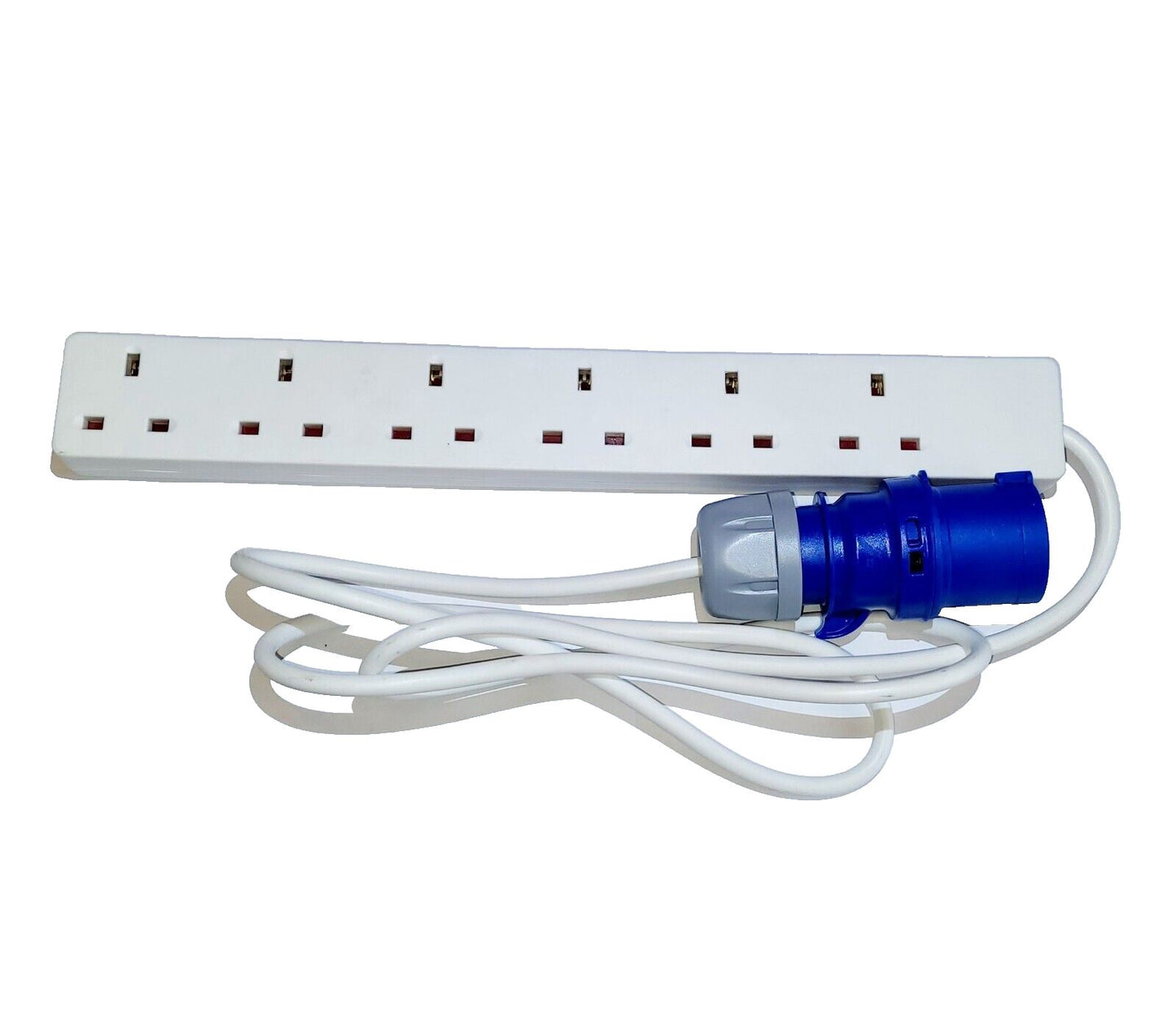 Generator Fly Lead 16 Amp Plug To 13A 6 Gang Socket Caravan Hook Up 10 MTR Cable 3001271 14x404/1x085/655