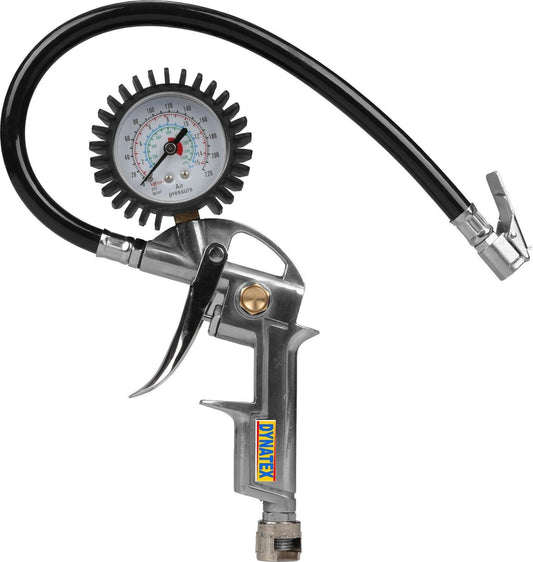 Tyre Inflator Pressure Gauge For Compressor Air Tool Car Truck Push On Hose 7001031