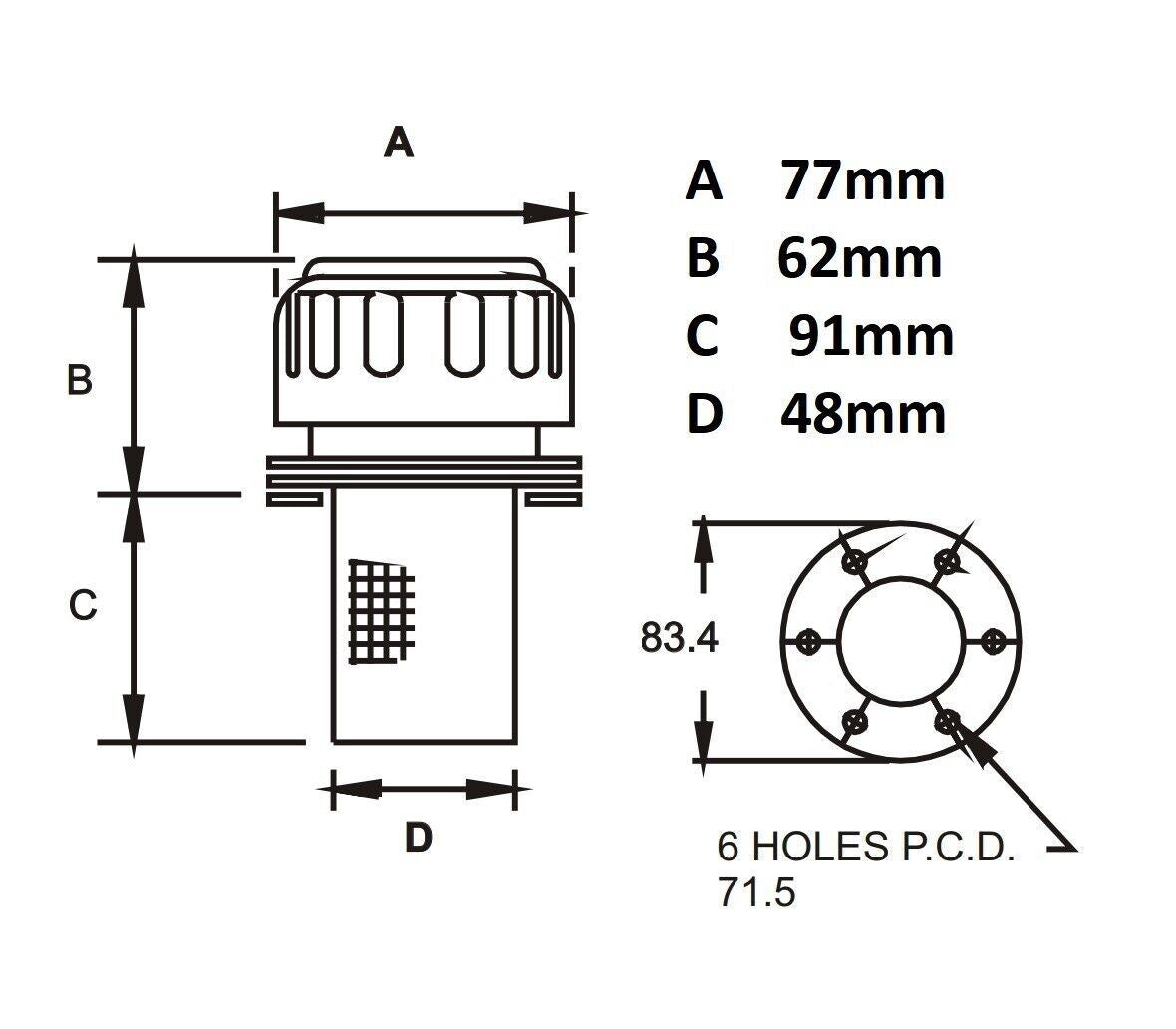 Hydraulic Tank Cap and Breather / Strainer with Gaskets Dumper Fits UCC 1893 Kit 4002450