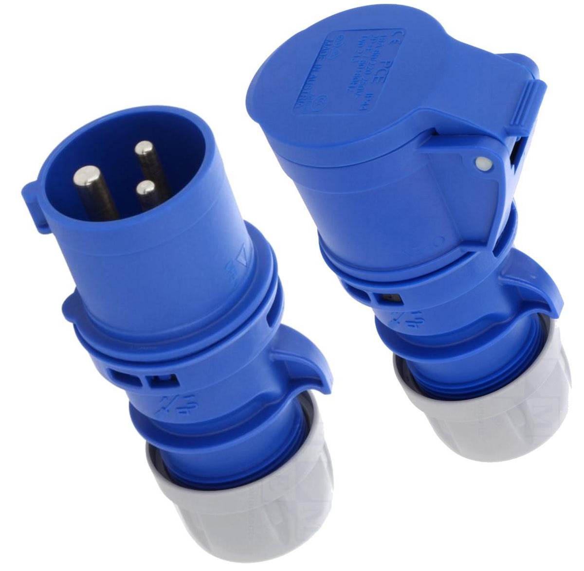14M Heavy Duty 2.5mm 16A Blue Extension Lead Site Plug to 16A Trailing Socket