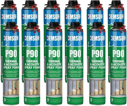 P90 THERMCOAT INSULATION & ACOUSTIC PROF FOAM 12 Pack 850ML GAP FILLER 8003031 12x30