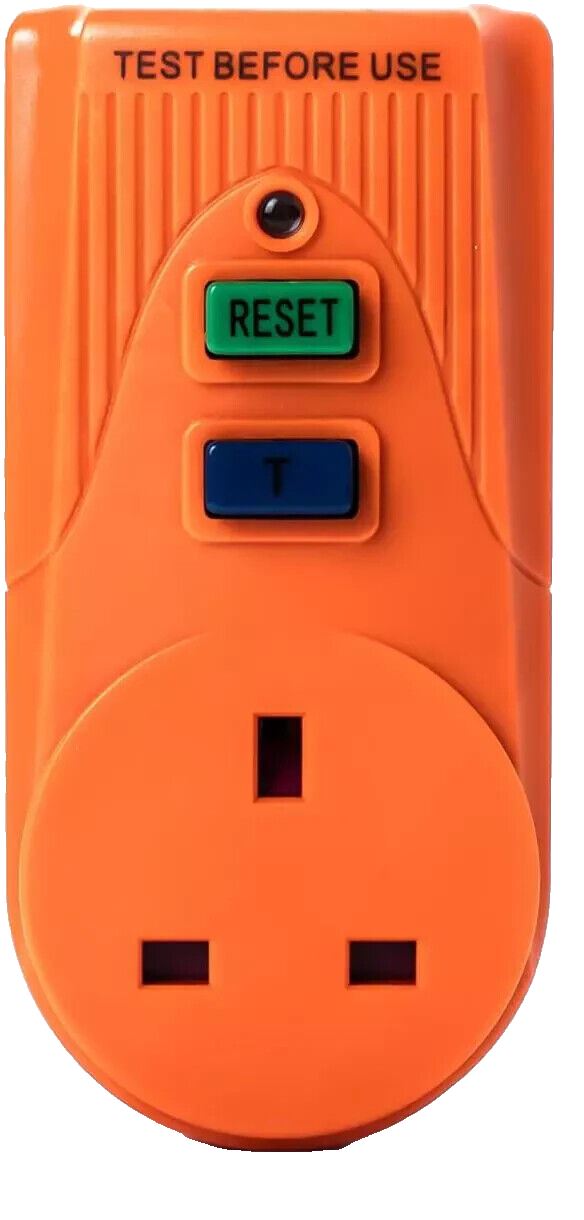 RCD Trip Switch 13 Amp Plug In Socket Circuit Breaker Test Reset RCD Orange 13A 3001105