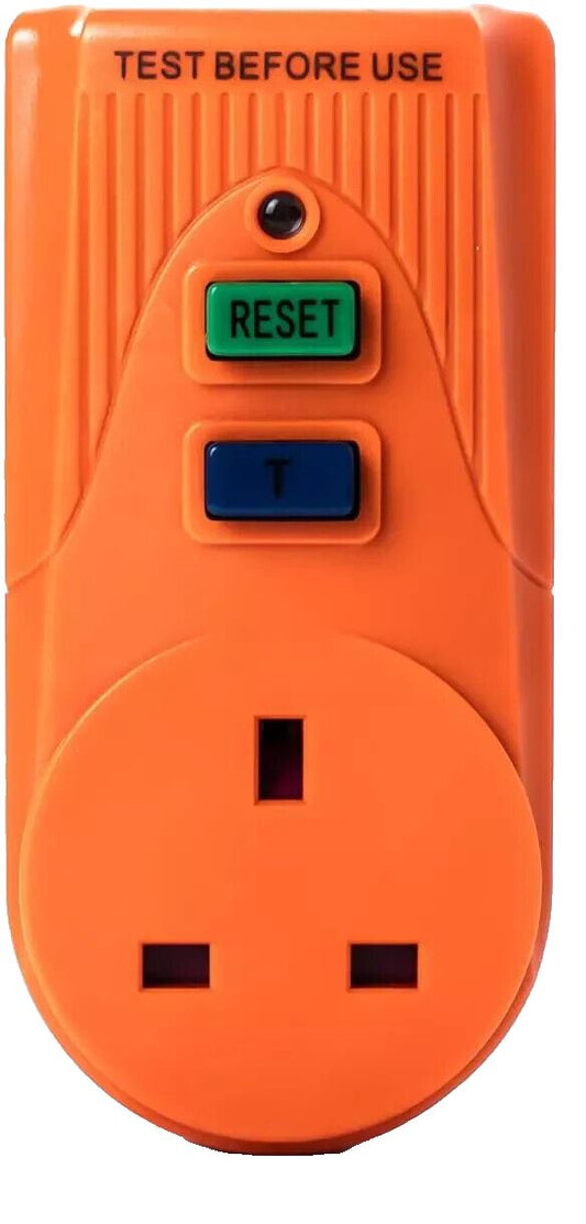 RCD Trip Switch 13 Amp Plug In Socket Circuit Breaker Test Reset RCD Orange 13A 3001105