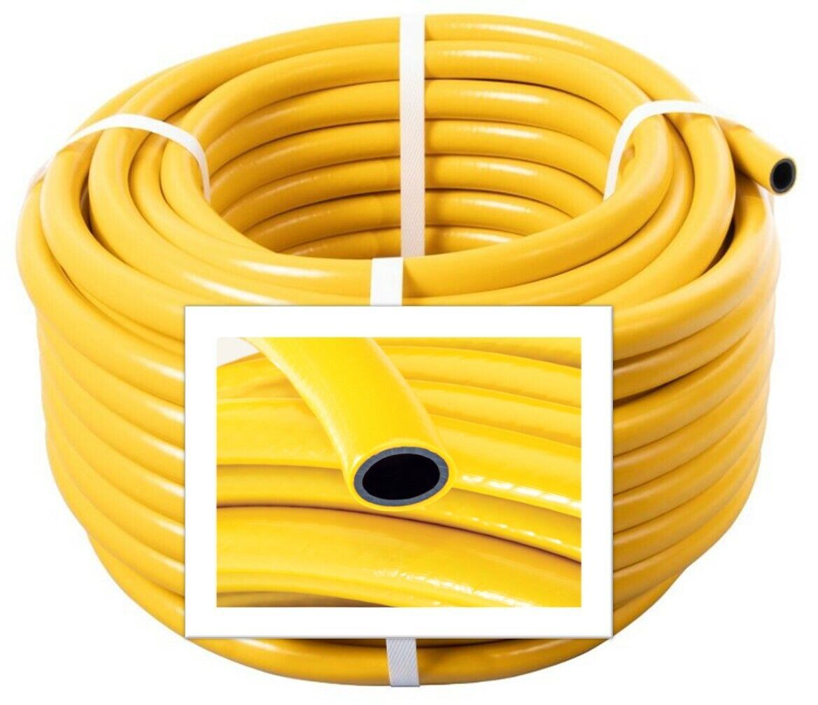 Garden Hose Pipe 15M Spray Nozzle Tap Connector Set Hosepipe Reel 15Metre Yellow 1402754 15x32 1x18