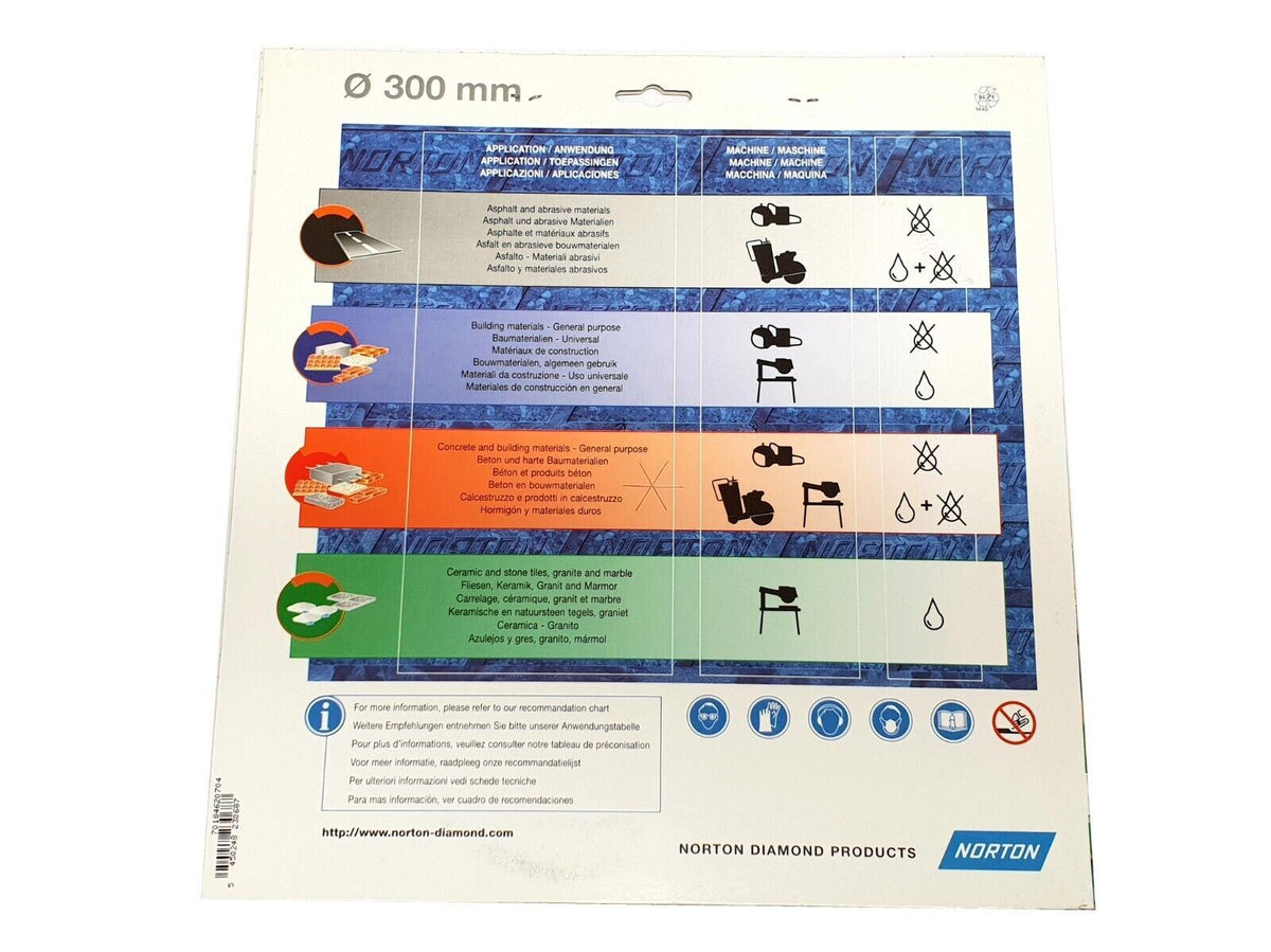 Norton Clipper Diamond Cutting Disc Top Line Mixed Runner  350mm 15'' x 25.4mm 70184620709