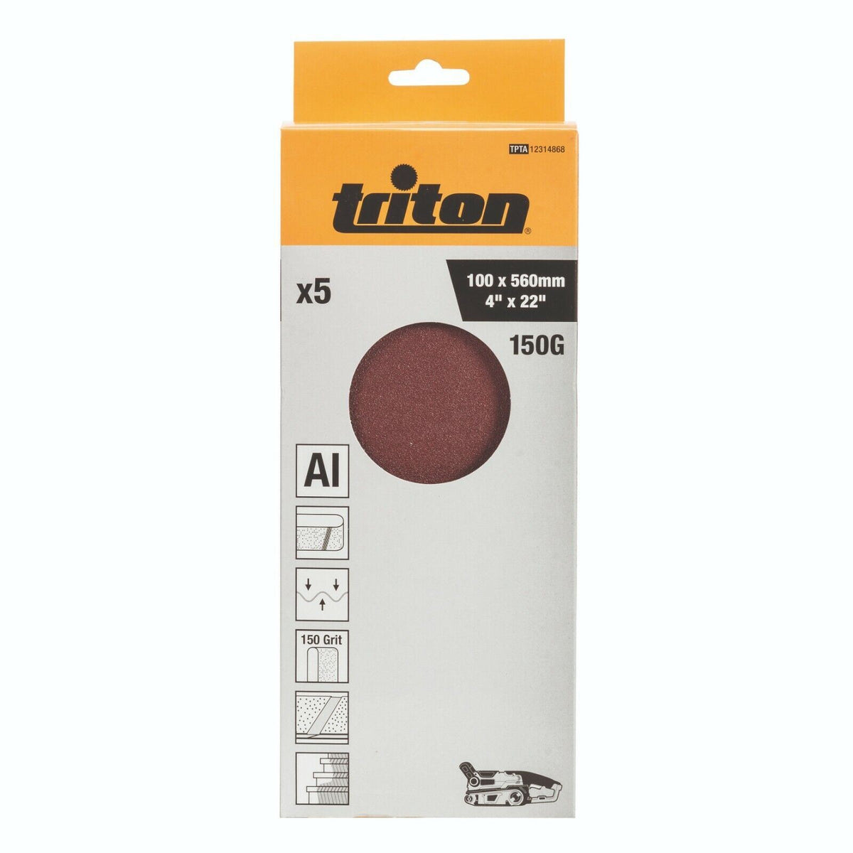 Triton TPTA12314868 Sanding Belt 100x560mm 150 Grit | Aluminium Oxide X-Weight | 5 Pack