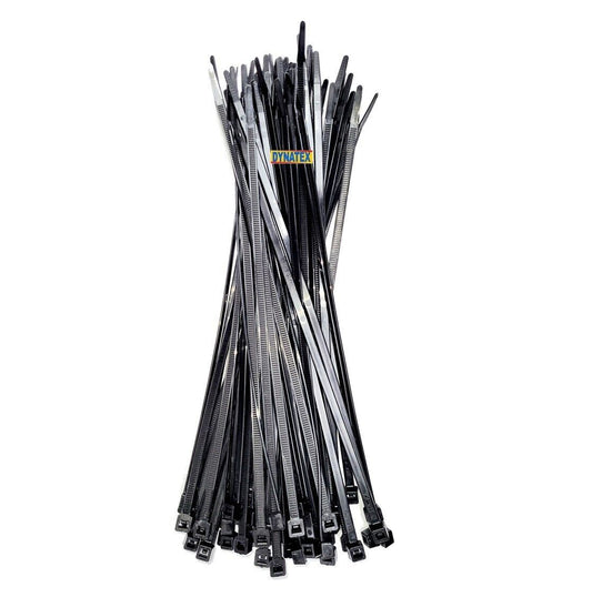Cable Zip Ties 100 Secure Strap Black Plastic 300mm x 4.8mm Cable Heavy Duty