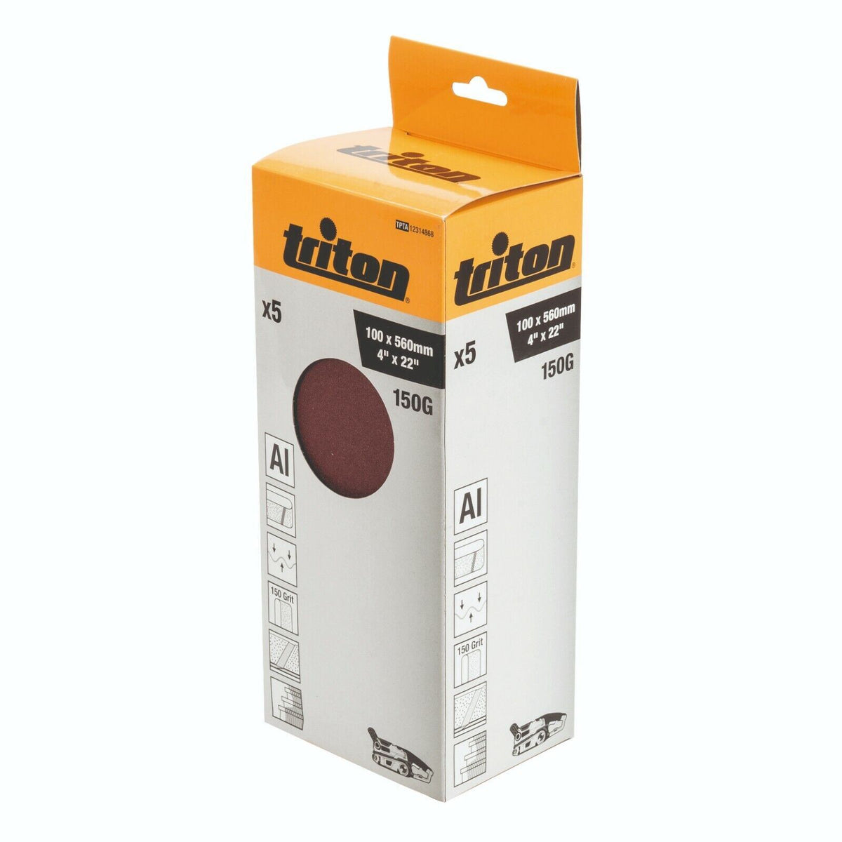 Triton TPTA12314868 Sanding Belt 100x560mm 150 Grit | Aluminium Oxide X-Weight | 5 Pack