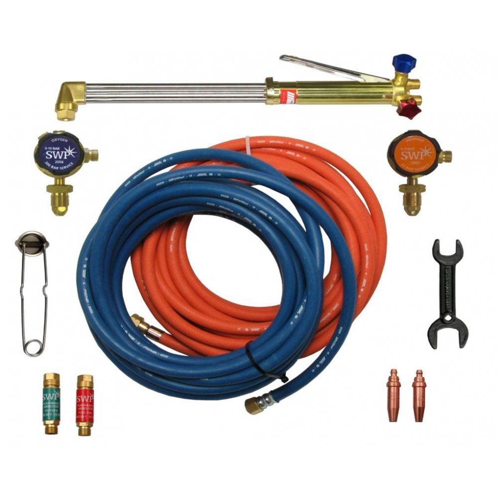 Welding Cutting Set & Gas Portable Contractors Kit Welders & 2 Regulators 4002286