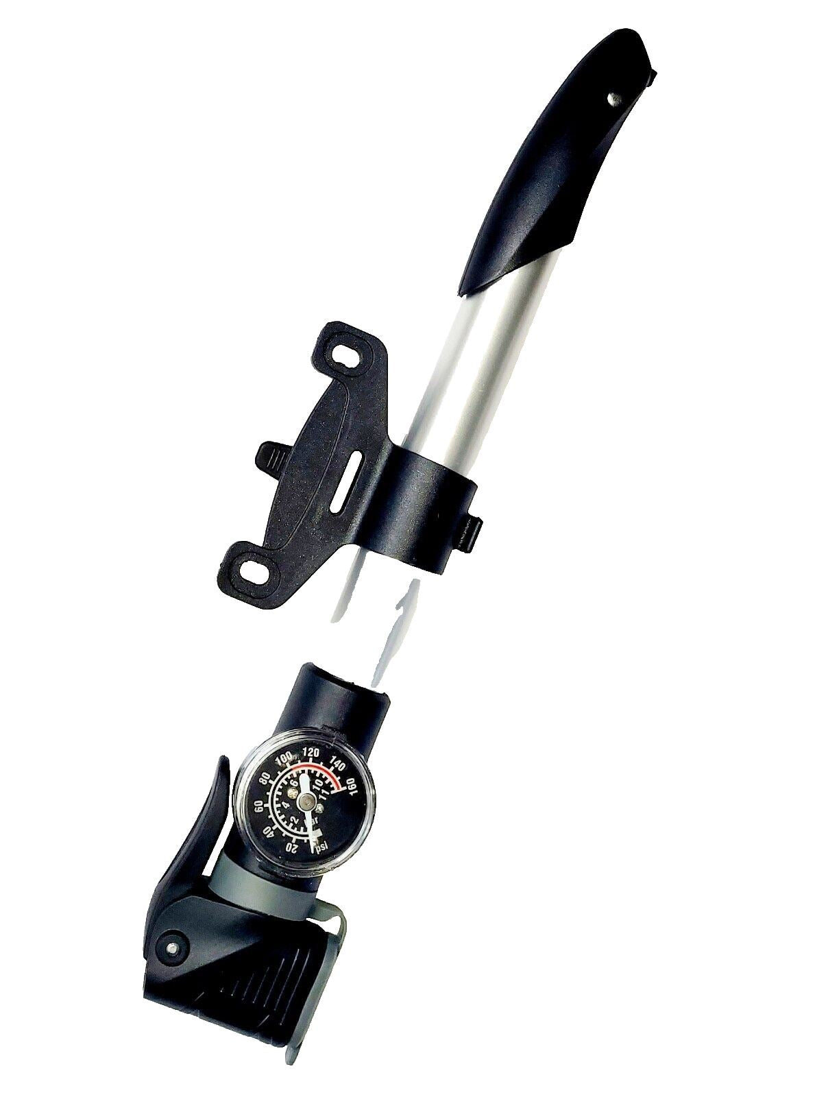 Mini Bike Pump 160 PSI Pressure Gauge Alloy Presta Schrader Valve Bicycle 1000286