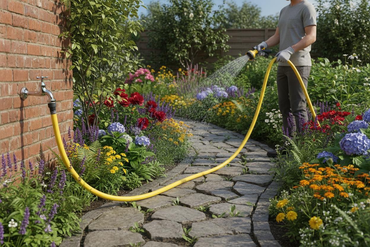 50M Garden Hose Yellow 1/2" Anti-Kink Heavy Duty Outdoor Watering Flexible Pipe 1402735 50x32