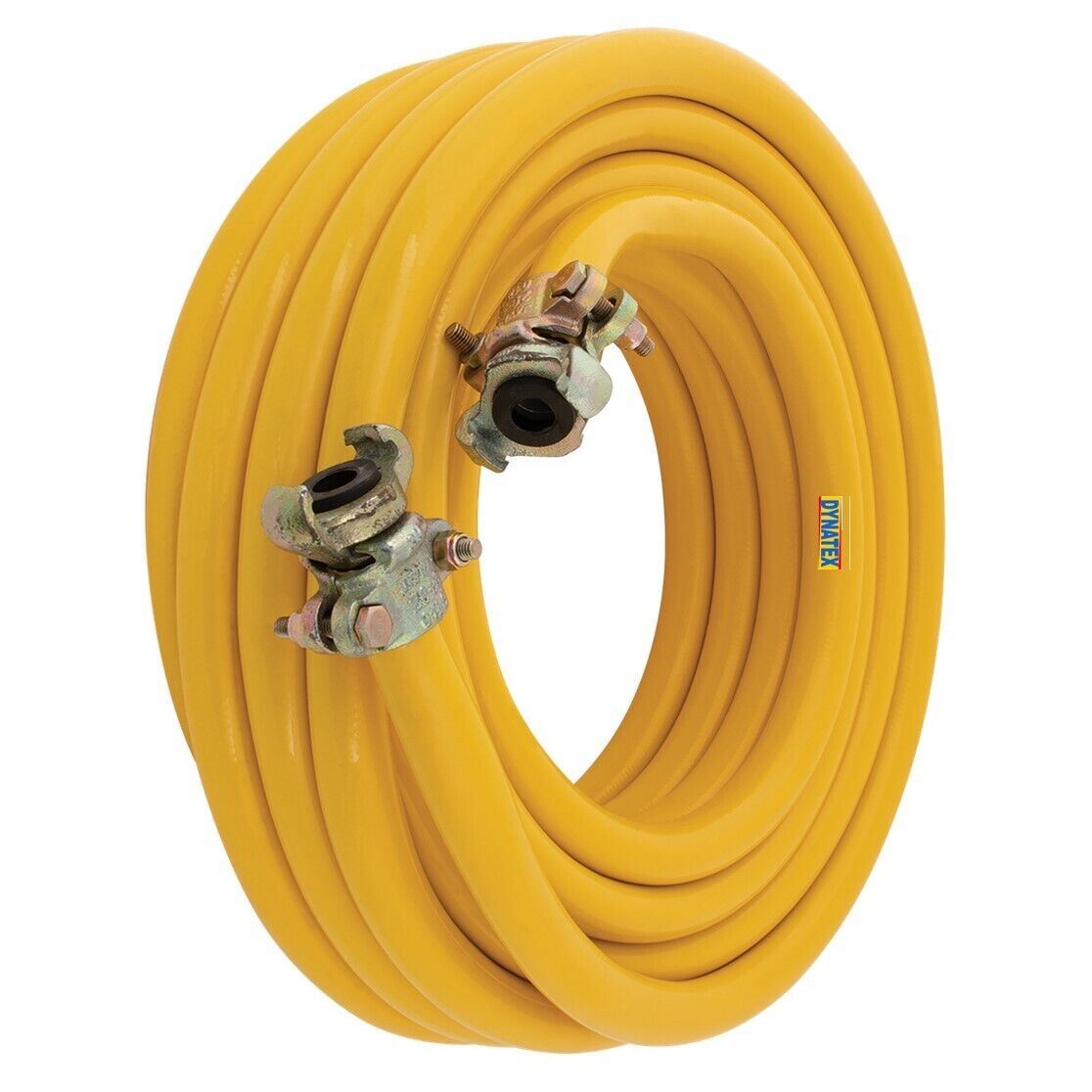 Compressor Air Hose 3/4 Inch 19mm x 15m 50ft 300 PSI 20 Bar Yellow Plant Breaker Quick Release 2001301 2x00Plant Breaker 15 M Meter and Rubber Couplings (50ft) 2001301 2x00