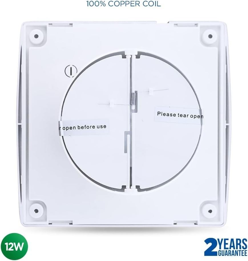 Black Bathroom Extractor Fan 4" Flat Panel Silent Ventilation Timer Wall Ceiling 150459