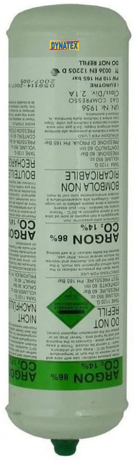 Argon Pure Disposable Welding Mig Gas Bottle Welders 60 Litre For Mini Regulator 4002261