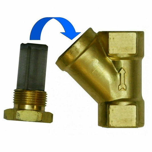 3/4 BSP Valve Y Strainer Pressure Washer Water Filter Brass Inline Diesel Oil