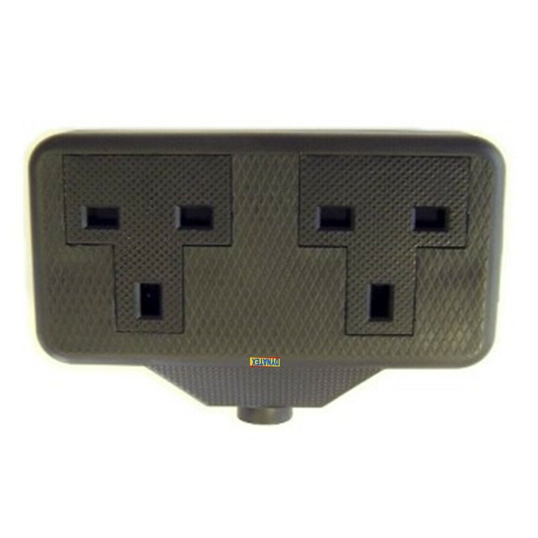 13 Amp Electric Hard Rubber Twin Socket 13A Heavy Duty Mains Electrical 3 Pin 3001064