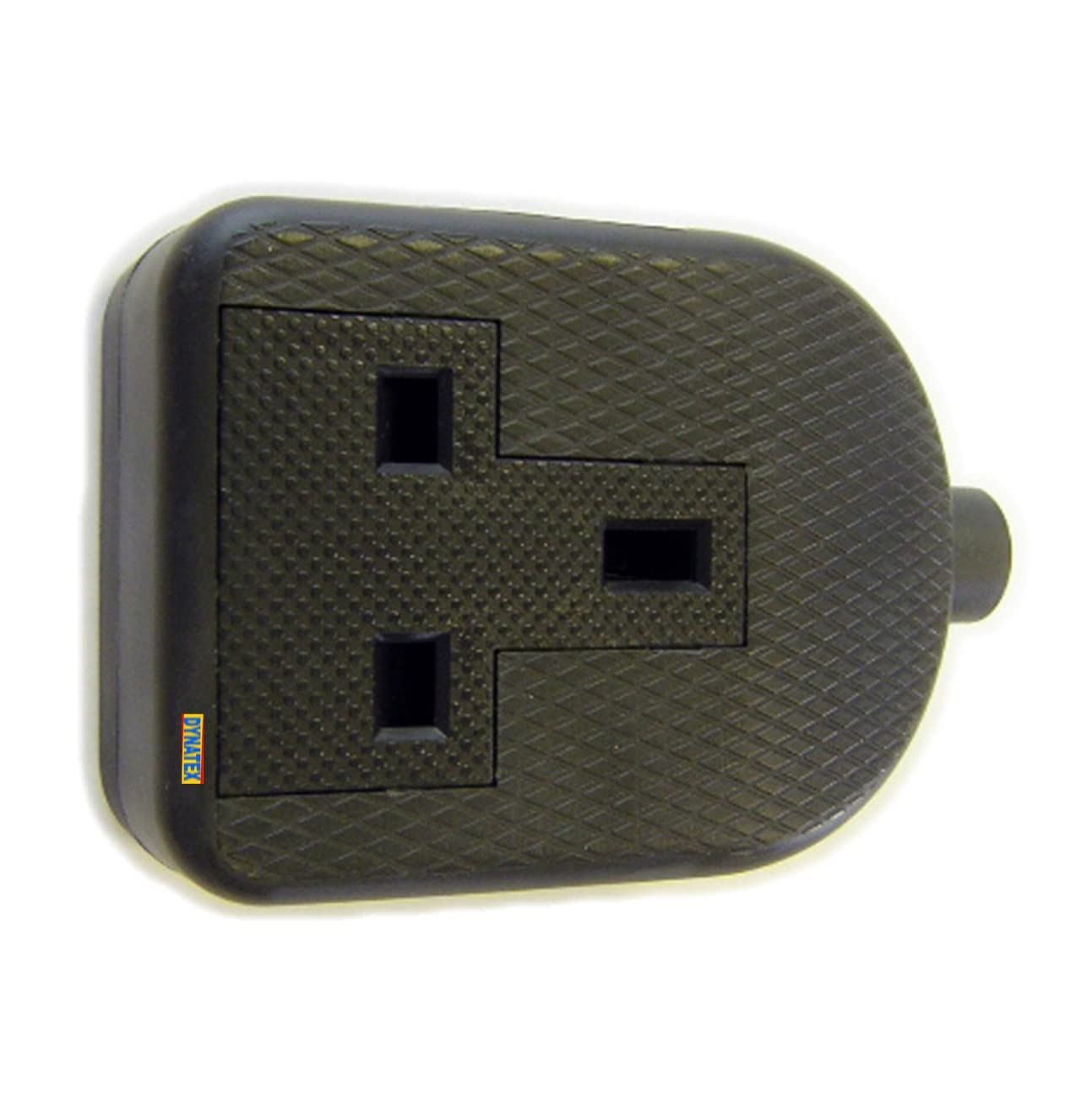 13 Amp Electric Hard Rubber Socket 13A Heavy Duty Mains Electrical 3 Pin 13A Black 3001061
