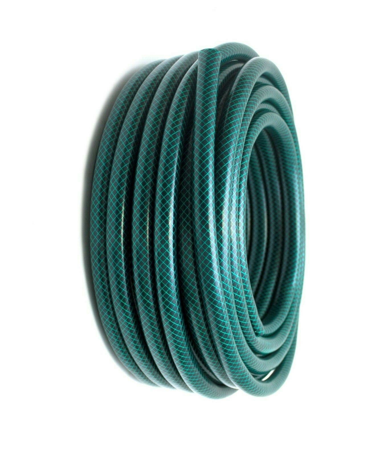 15m Garden Hose Pipe 13mm Reinforced Braided PVC Watering Hose Heavy Duty Green 1402740