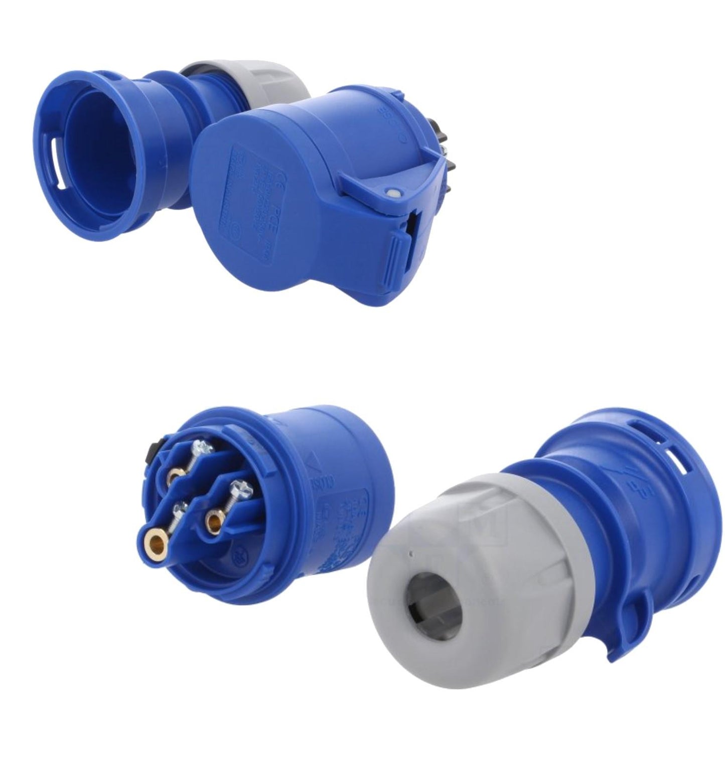 2 Plug 2 Socket 16 Amp 240v Site Trailing 230v 16a 3 Pin 240 Volt Blue Hook Up 3001752 1X655/678