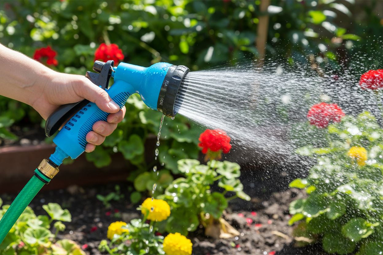 Garden Hose Spray Gun Nozzle 8 Pattern Water Soft Grip For Gardening Pipe 1402719