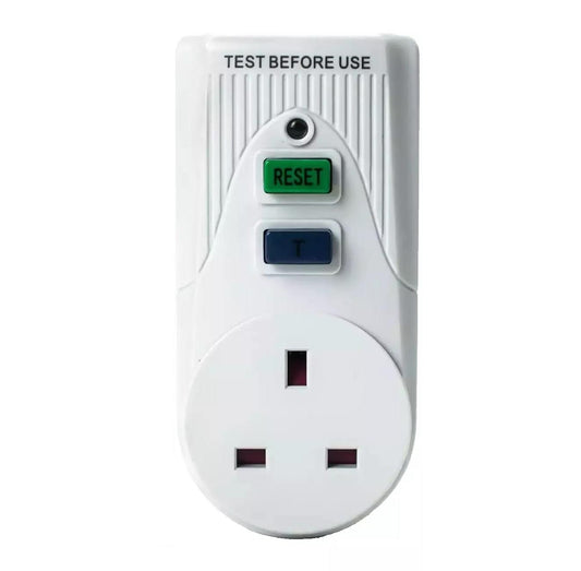 RCD Trip Switch 13 Amp Plug In Socket Circuit Breaker Test Reset RCD White 13A 3001103