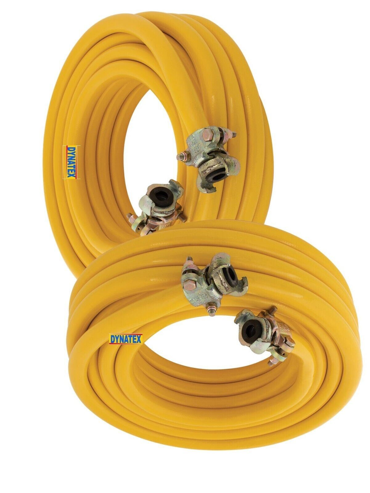 Compressor Air Hose 3/4 Inch 19mm x 15m 50ft 300 PSI 20 Bar Yellow Plant Breaker Quick Release 2001301 2x00Plant Breaker 15 M Meter and Rubber Couplings (50ft) 2001301 2x00