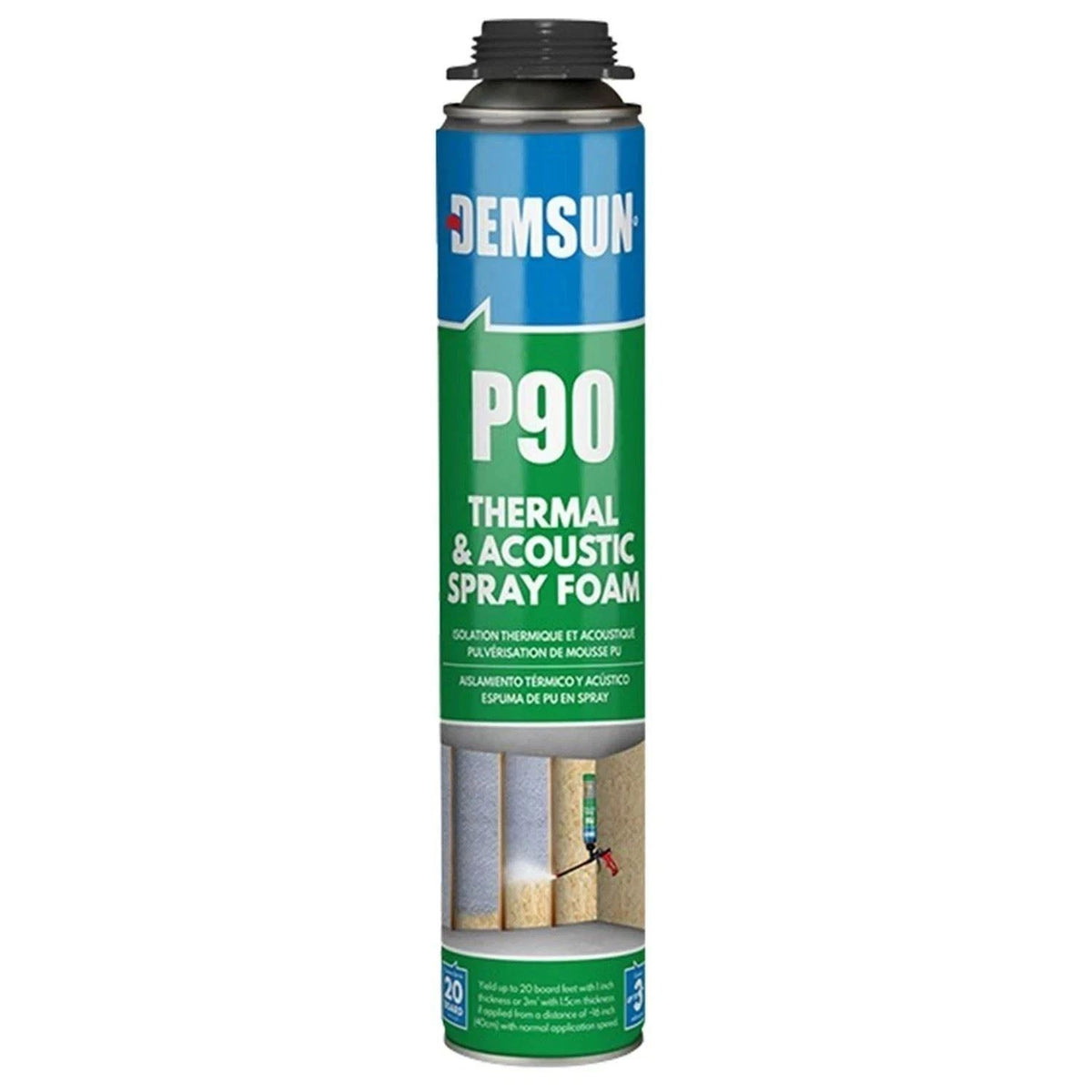 Thermcoat Insulation Spray Foam 6 Cans, Cleaner & Applicator Gun Sound Proofing