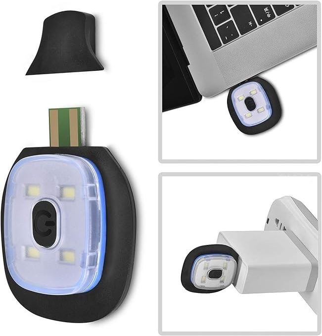 Beanie Hat Cap Light LED USB Rechargeable Battery Powered Light Unisex RED