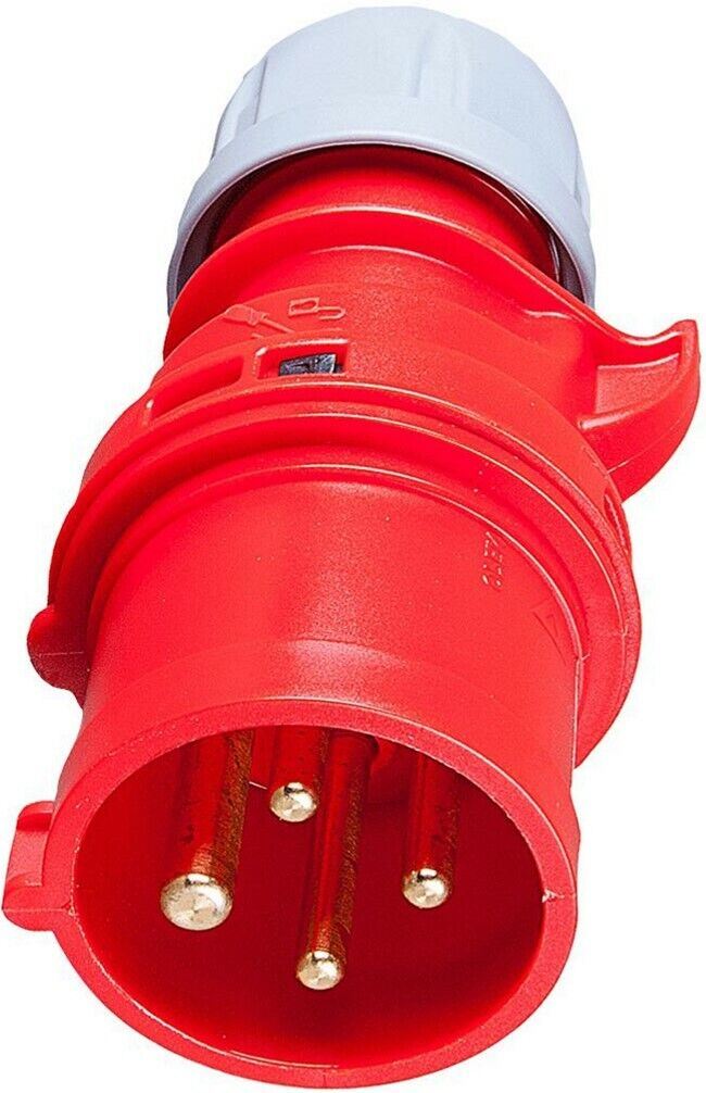 16 Amp 4 Pin Male Plug IP44 400V Red Industrial Trailing Socket Connector 3001662