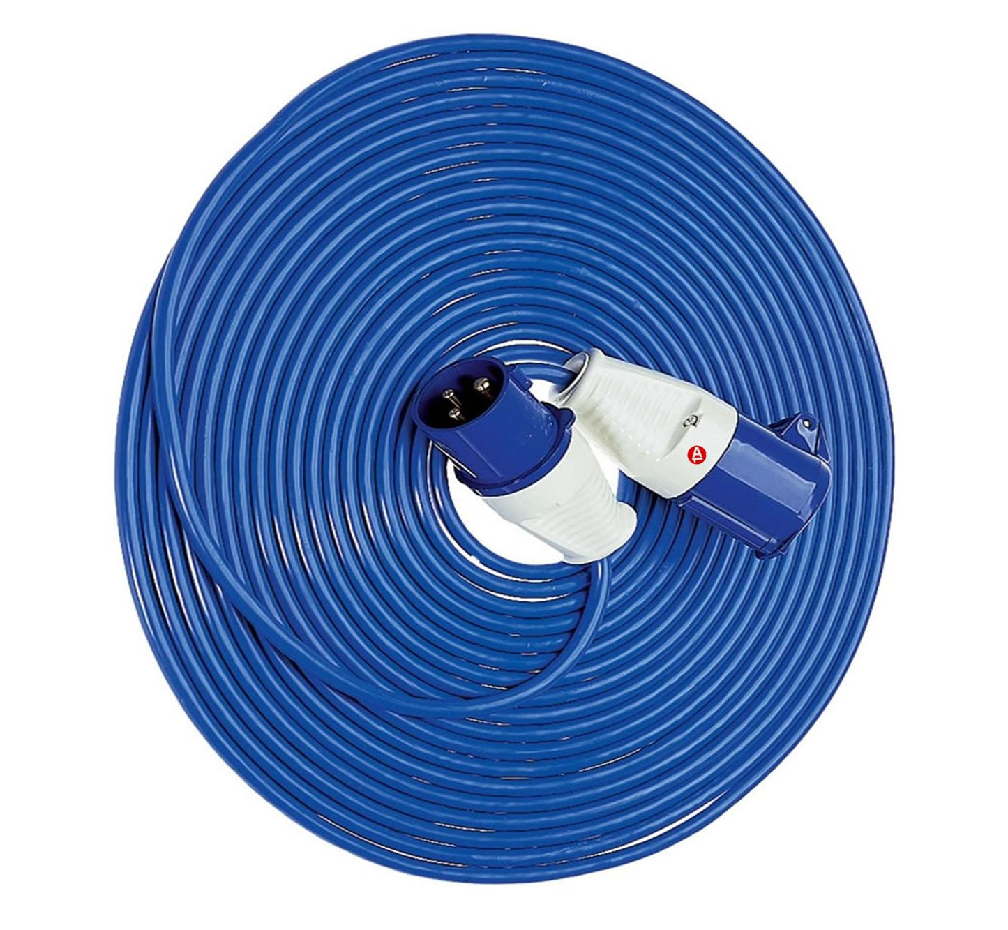 14M Heavy Duty 2.5mm 16A Blue Extension Lead Site Plug to 16A Trailing Socket