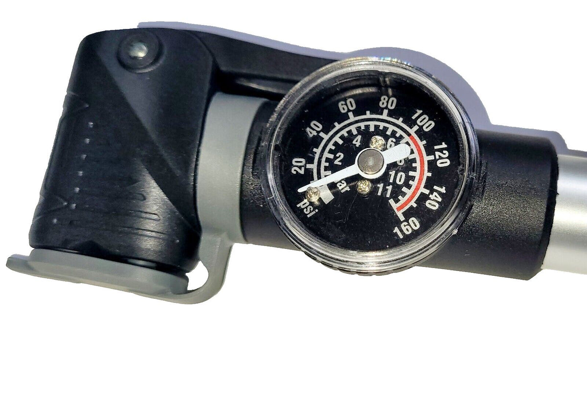 Mini Bike Pump 160 PSI Pressure Gauge Alloy Presta Schrader Valve Bicycle 1000286