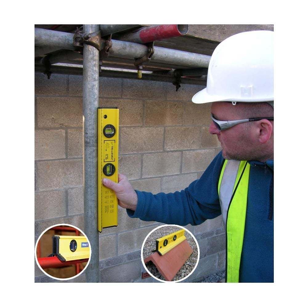 Vitrex Spirit Level 600mm 2ft Tri Beam 3 Vial Aluminium Coping Stone Builders Ruler TRI600 (60CM)
