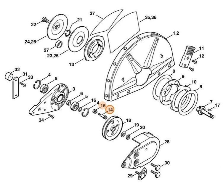 42237109500 Genuine Stihl TS400 Chain Adjusting Screw Flange 4223 710 9500