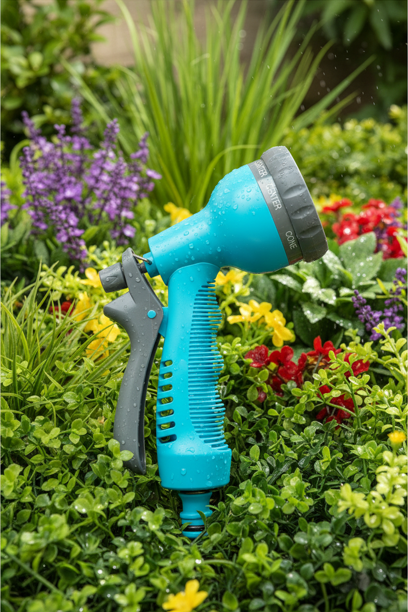 Garden Hose Spray Nozzle Gun Water Pipe 8 Multi Pattern Speed Click Connector 1402717