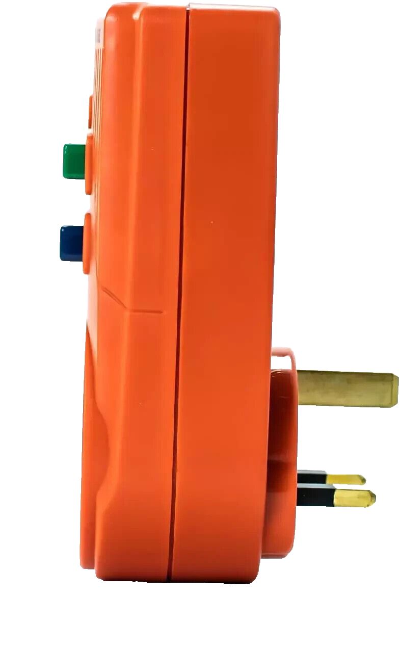 RCD Trip Switch 13 Amp Plug In Socket Circuit Breaker Test Reset RCD Orange 13A 3001105