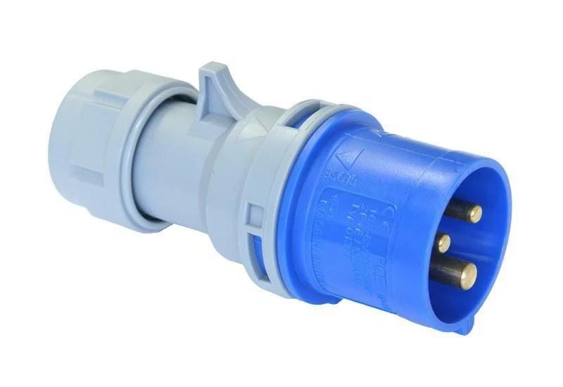 16 Amp PCE Plug Ceeform Male 16A IP44 230v 240v Blue Trailing 16 Amp Hook-up