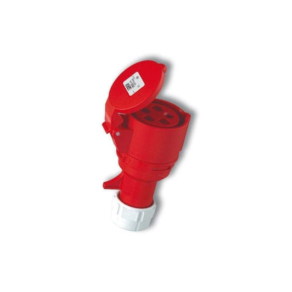 Trailing Socket 415v 32a 4 Pin Red 3 Phase Garage Workshop Site Socket 3001685
