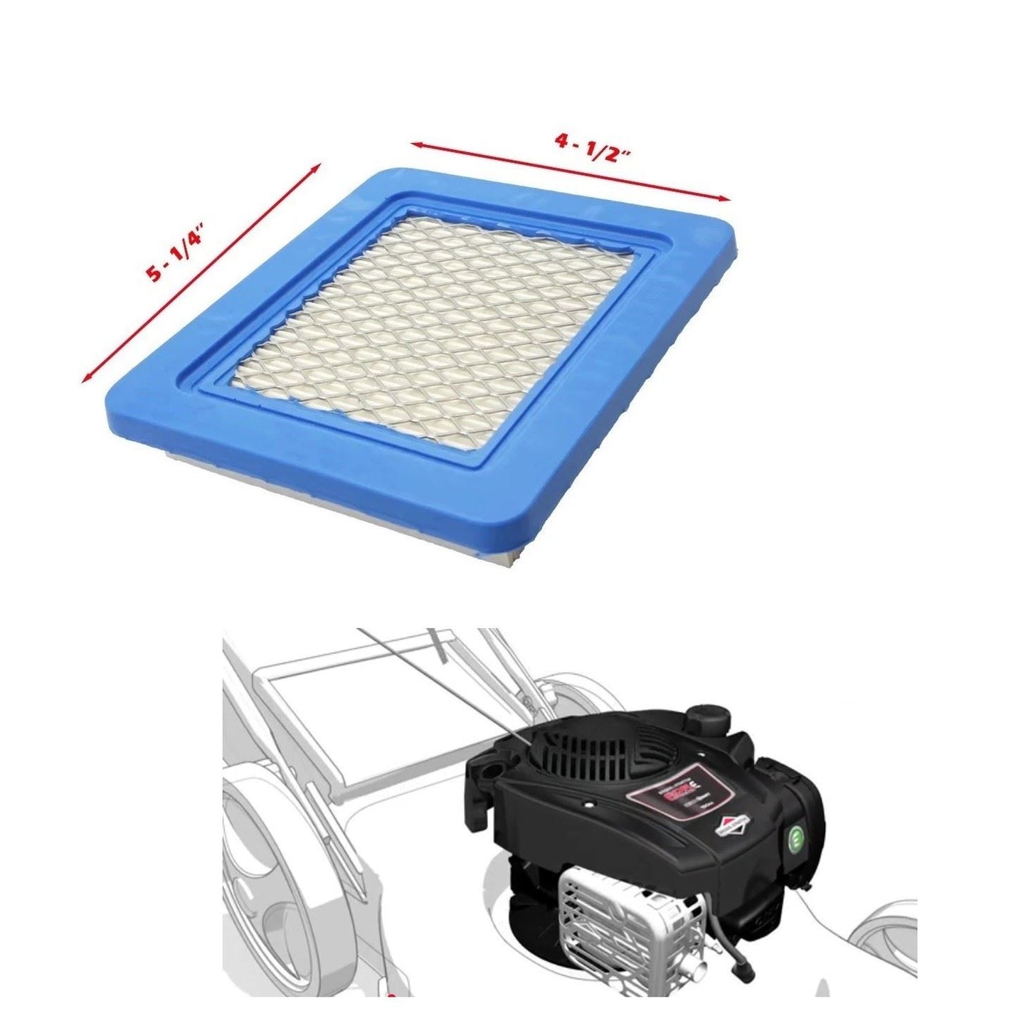 Air Filter Fits Briggs & Stratton 5 Pack 491588 491588S 399959 Lawn Mower