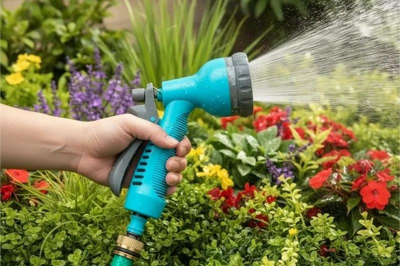 Garden Hose Spray Gun Nozzle 8 Pattern Water Soft Grip For Gardening Pipe 1402719