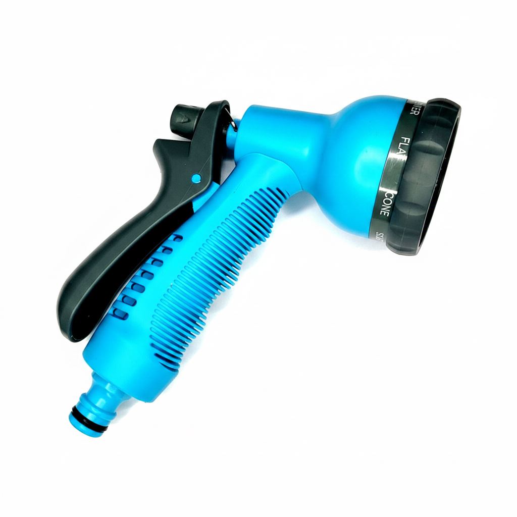 Garden Hose Spray Gun Nozzle 8 Pattern Water Soft Grip For Gardening Pipe 1402719