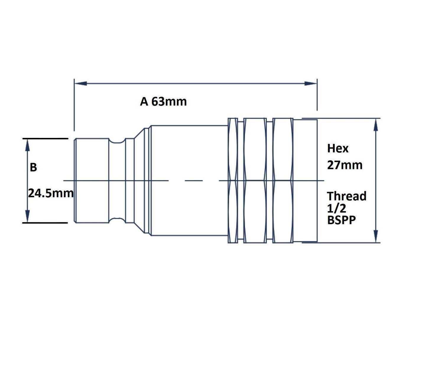 Hydraulic Breaker Twin 6m Hose Set 1/2" and 2 Male 2 Female Flat Face Coupling 1400871 2x70/82/83