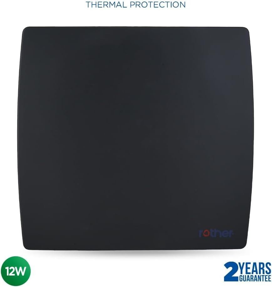 Black Bathroom Extractor Fan 4" Flat Panel Silent Ventilation Timer Wall Ceiling 150459
