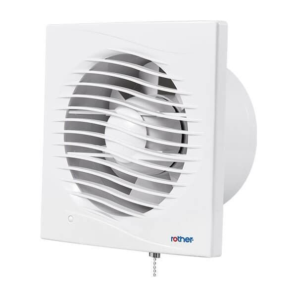 4" Bathroom Extractor Fan Pull Cord Switch White 100mm Wall Vent Silent Fan 1501458