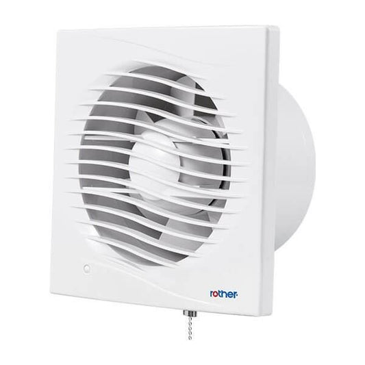 Extractor Fan Pullcord 4" Standard Switch 12W Wall Mount Bathroom Insect Proof 1501458