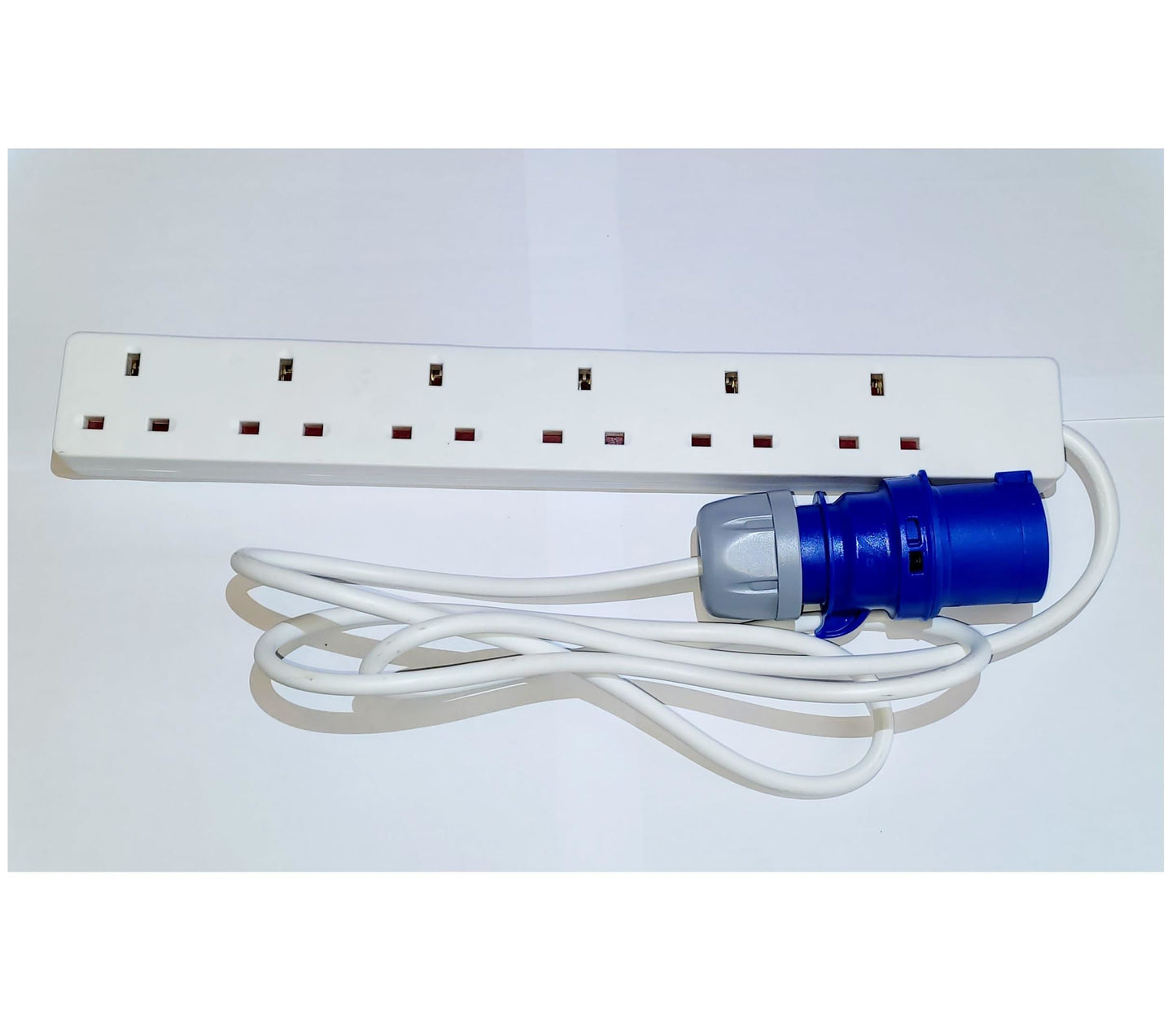 10M 16A Plug to 6 Gang 13A Socket Extension Lead Arctic Cable IP44 230V Blue 3001271 10x404/1x55/84